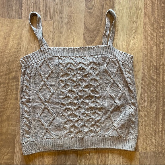 Anthropologie Two-Piece Bolero Knit Shrug and Camisole in Taupe / Camel - Picture 2 of 6